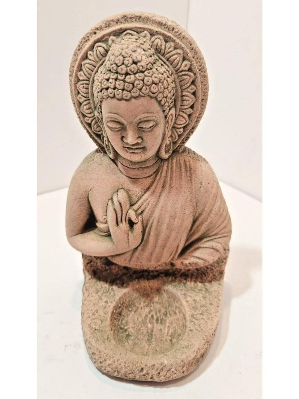 Beautiful Sandstone Buddha Statue/Incense Burner - Teaching Mudra